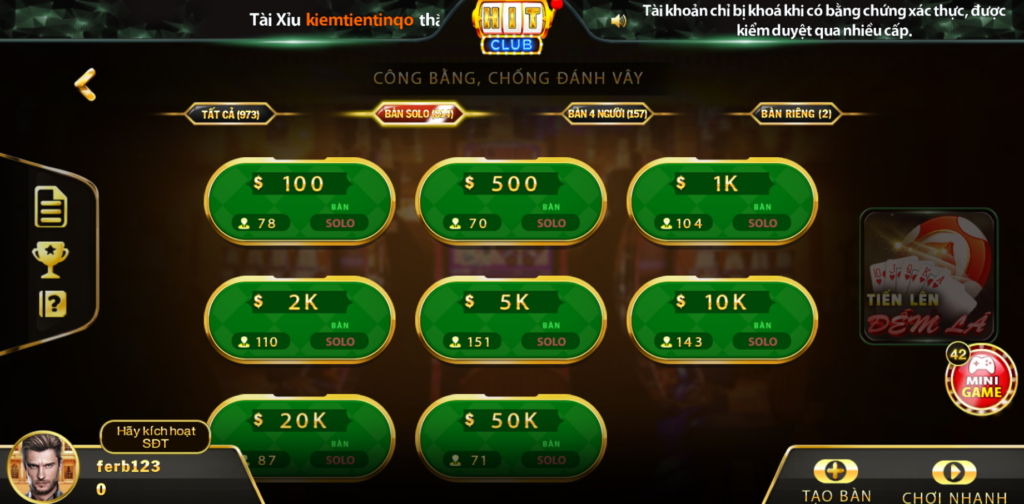 game bài tiến lên đếm lá 