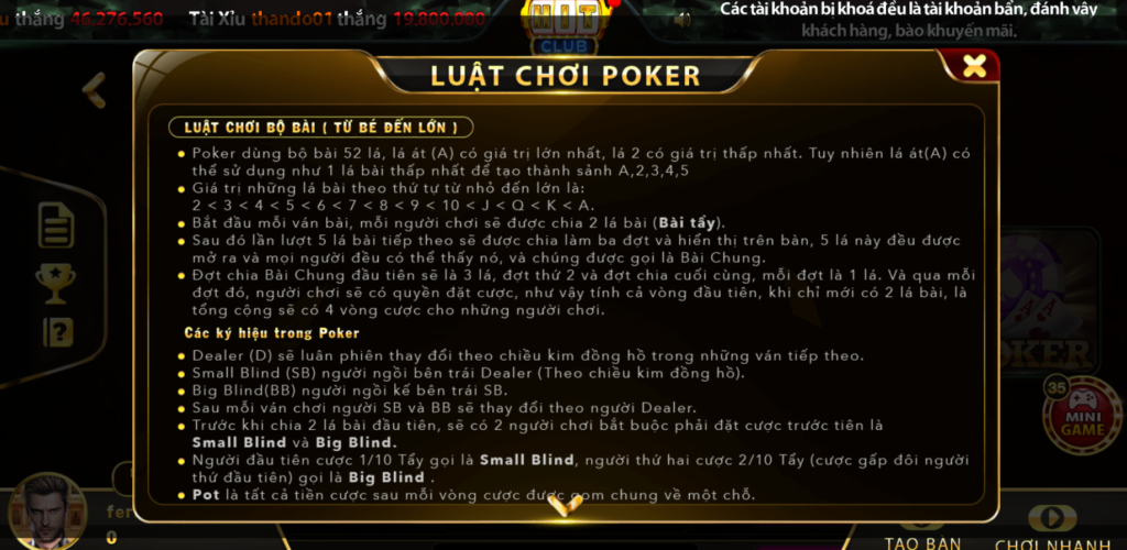 luật chơi poker 