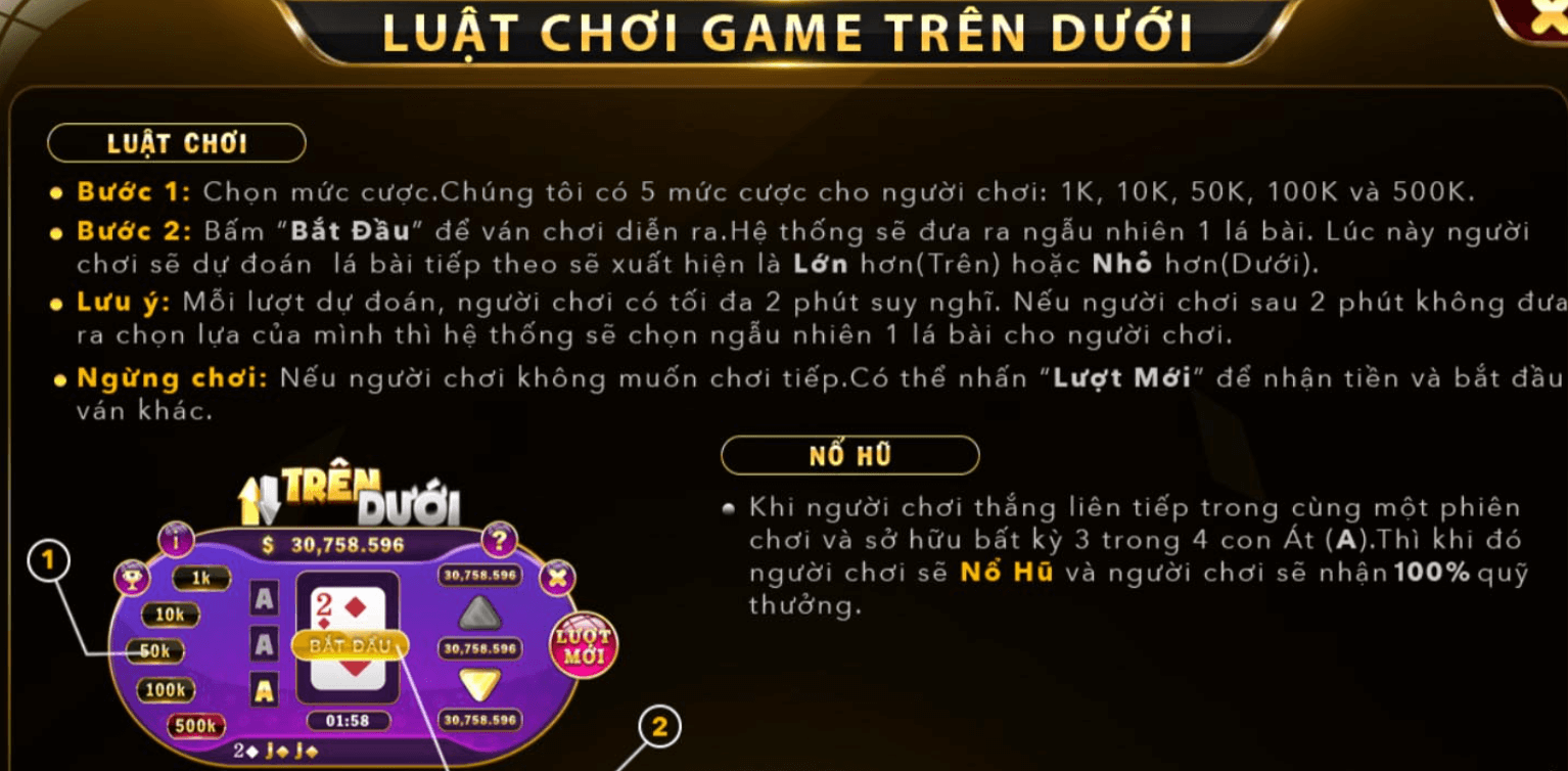 Luật chơi trên dưới